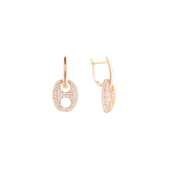 Luxenter Pendientes acabado oro amarillo de 18k y Circonita Brillante - Memat - Image 1