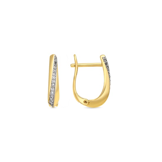 Luxenter Pendientes acabado oro amarillo de 18k y Circonita Brillante - Iquen - Image 1