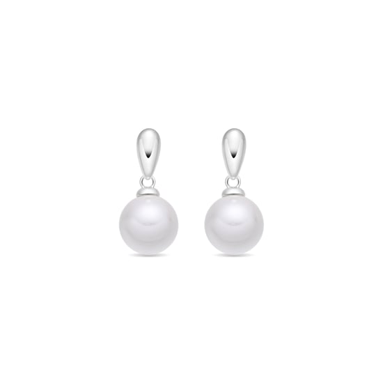 Luxenter Pendientes de Perla Blanca Acabado En Plata - Mobe - Image 1