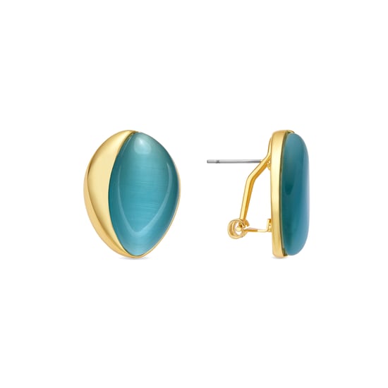 Luxenter Pendientes acabado oro amarillo de 18k y Ojo de Gato Verde - Xorai - Image 1