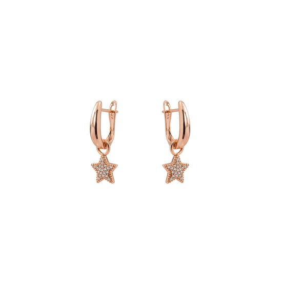 Pendientes Luxenter de Aleación de Metal y Circonita Brillante acabado en oro rosa de 18k - Maliard - Image 3