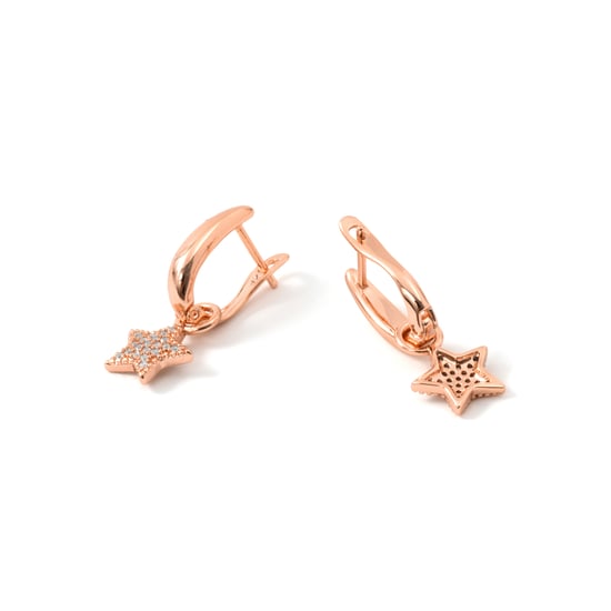 Pendientes Luxenter de Aleación de Metal y Circonita Brillante acabado en oro rosa de 18k - Maliard - Image 6