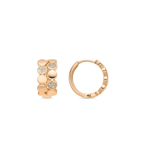 Luxenter Pendientes acabado oro amarillo de 18k y Circonita Brillante - Emka - Image 1