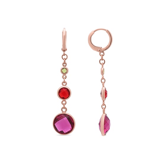 Pendientes Luxenter de Aleación de Metal y Circonita Multicolor acabado en oro rosa de 18k - Huis - Image 1