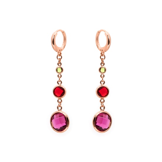 Pendientes Luxenter de Aleación de Metal y Circonita Multicolor acabado en oro rosa de 18k - Huis - Image 3