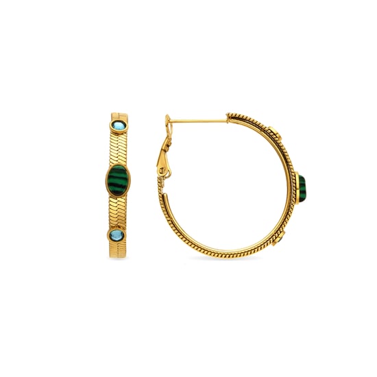 Luxenter Pendientes con Malaquita acabado oro 18k - Reus - Image 1