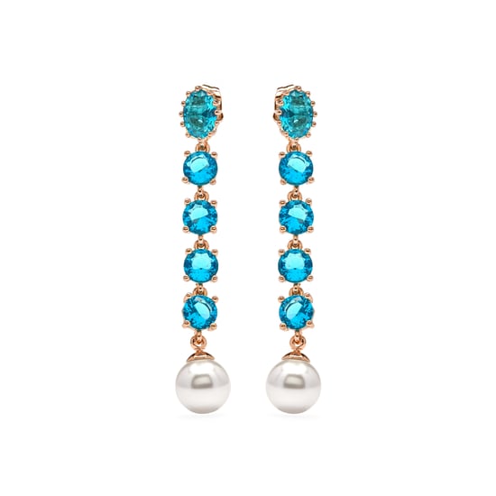 Luxenter Pendientes de Perla Blanca acabado en oro amarillo de 18k - Mawey - Image 1