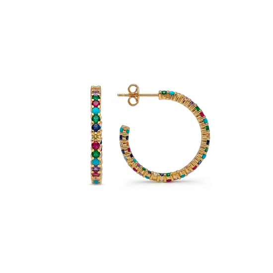 Luxenter Pendientes de Circonita Multicolor acabado en oro amarillo de 18k - Balgil - Image 1