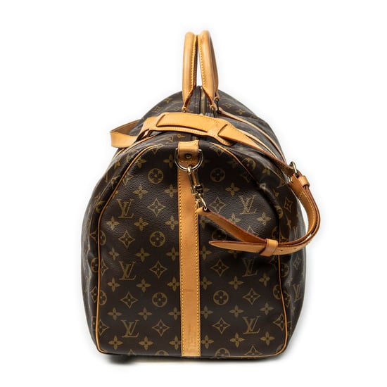 Louis Vuitton Keepall Bandouliere 55 en marrón Lienzo recubierto - Image 4