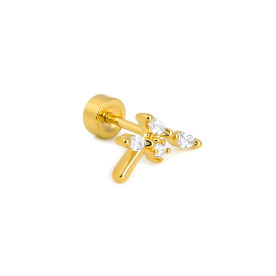 Luxenter Piercing de Circonita Brillante acabado en oro amarillo 18k - Curat - Image 1
