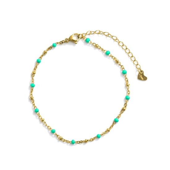 Pulsera Luxenter de Aleación de Metal y Lacado Verde acabado en oro amarillo de 18k - Basor - Image 3