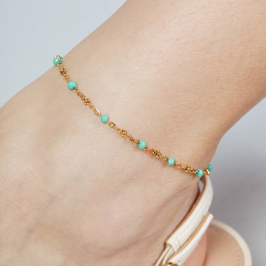 Pulsera Luxenter de Aleación de Metal y Lacado Verde acabado en oro amarillo de 18k - Basor - Image 4