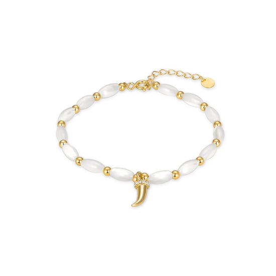 Pulsera Luxenter de Plata de Ley 925 con Madreperla Blanca acabada en oro amarillo de 18K - Syme - Image 1