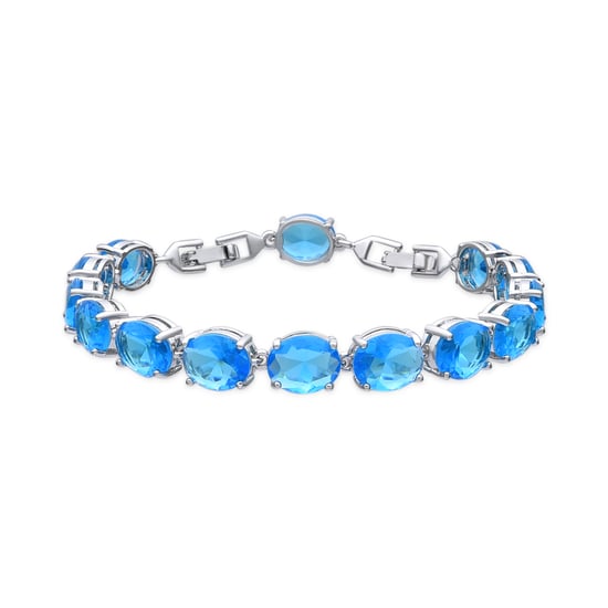 Luxenter Pulsera acabado plata y Circonita Aguamarina - Nou - Image 1