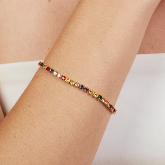 Pulsera Luxenter de Aleación de Metal y Circonita Multicolor acabado en oro amarillo de 18k - Jyamia - Image 4