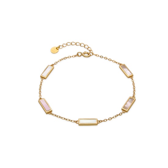Pulsera Luxenter de Plata de Ley 925 y Madreperla Blanca acabado oro 18k - Limy - Image 1