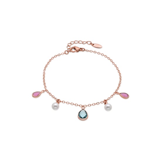 Pulsera Luxenter de Aleación de Metal y Perla Blanca acabado en oro rosa de 18k - Cainhtsi - Image 1