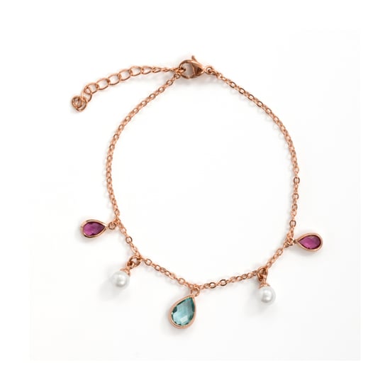 Pulsera Luxenter de Aleación de Metal y Perla Blanca acabado en oro rosa de 18k - Cainhtsi - Image 3