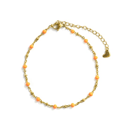 Pulsera Luxenter de Aleación de Metal y Lacado Naranja acabado en oro amarillo de 18k - Basor - Image 3