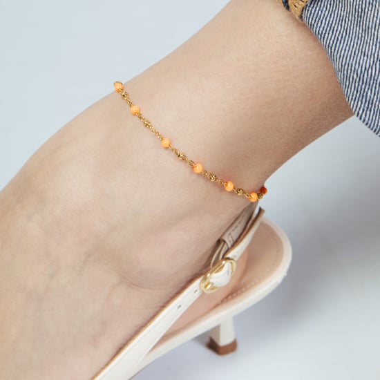 Pulsera Luxenter de Aleación de Metal y Lacado Naranja acabado en oro amarillo de 18k - Basor - Image 4