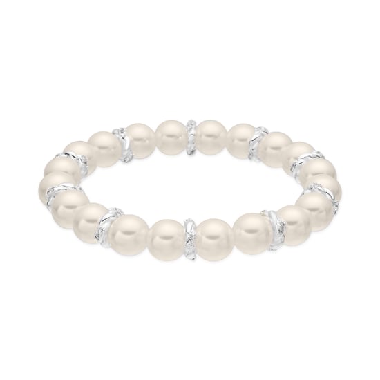 Luxenter Pulsera de Perla Blanca Acabado En Plata - Clasow - Image 1