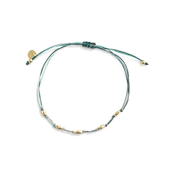 Pulsera Luxenter de Aleación de Metal y Algodon Verde Oscuro acabado en rodio - Buawe - Image 2