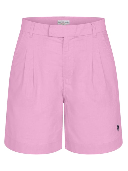 Shorts de lino para mujer U.S. Polo Assn. de mezcla lino y algodón - Image 1