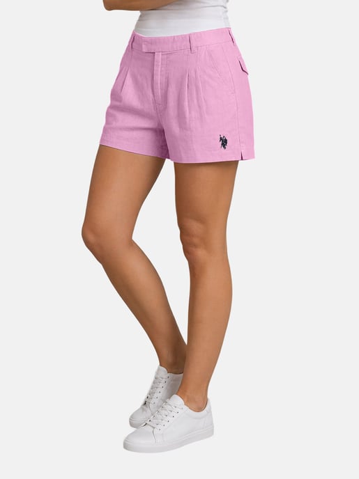Shorts de lino para mujer U.S. Polo Assn. de mezcla lino y algodón - Image 4