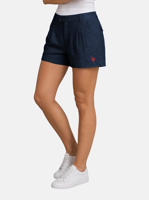 Shorts de lino para mujer U.S. Polo Assn. de mezcla lino y algodón - Image 4