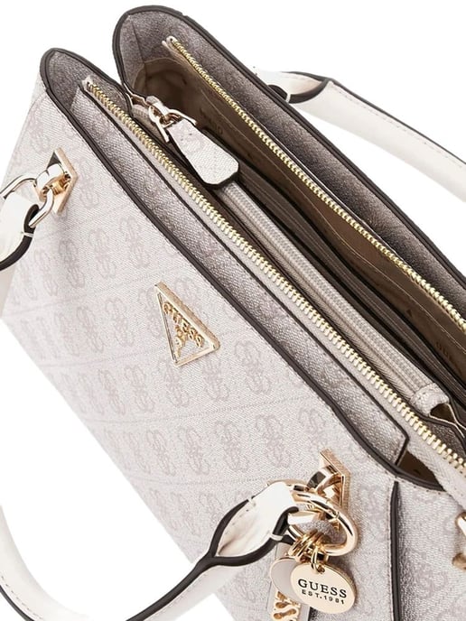 Bolso Satchel Guess Logo Hueso - Image 3