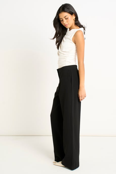 Pantalón Sastre de Pierna Ancha Negro - Image 3