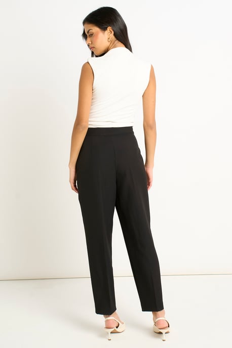 Pantalón Sastre de Pierna Ancha Negro - Image 4
