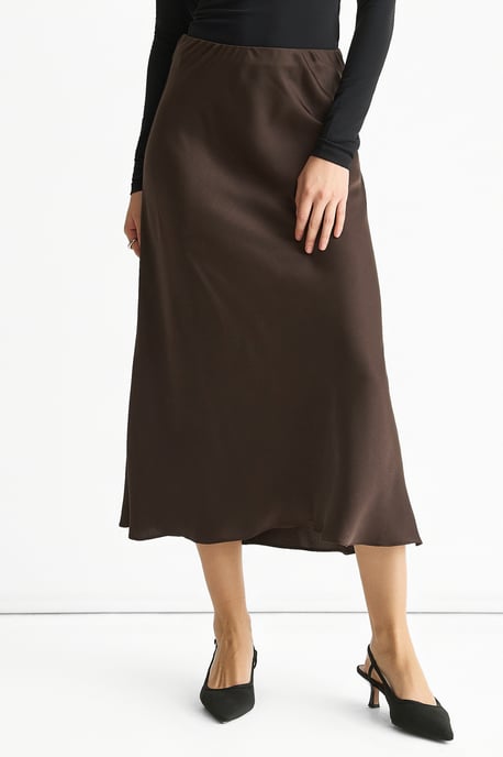 Falda Midi al Bies Chocolate - Image 2