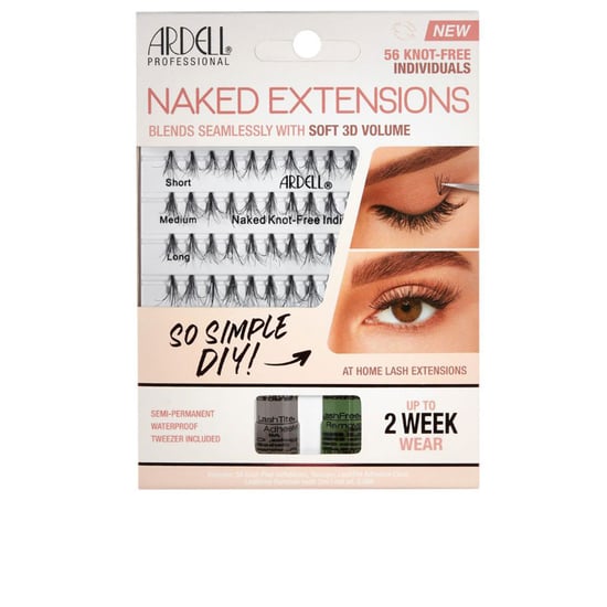 Ardell Naked Extensions Soft 3d Volume X 56 Knot-free Individuals #black - Image 1