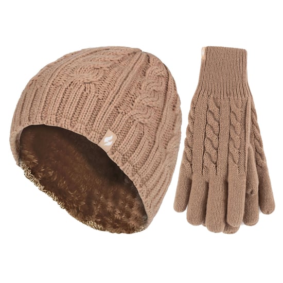 Conjunto de Gorro y Guantes Térmicos Forrados de Franela para Damas para Invierno - Image 1