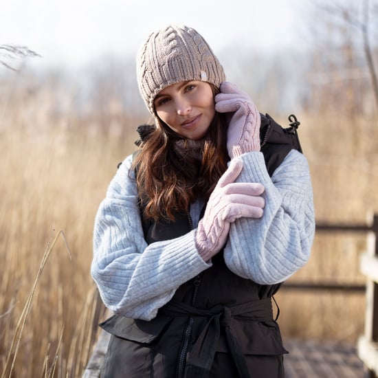 Conjunto de gorro y guantes térmicos forrados de felpa para invierno para mujeres - Image 4