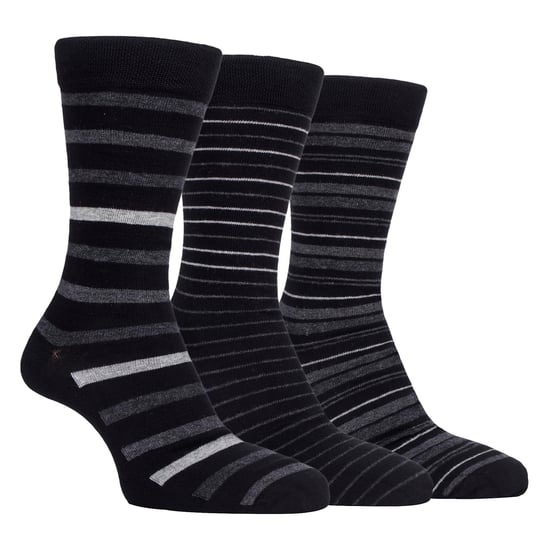 Paquete de 3 calcetines de vestir para hombres de rayas de bambú, suaves y transpirables - Image 1