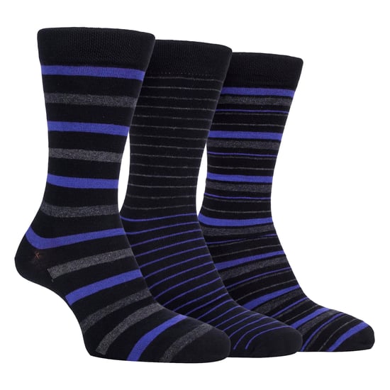 Paquete de 3 calcetines de vestir de bambú a rayas para hombre, suaves y transpirables - Image 1