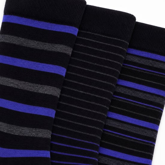 Paquete de 3 calcetines de vestir de bambú a rayas para hombre, suaves y transpirables - Image 5