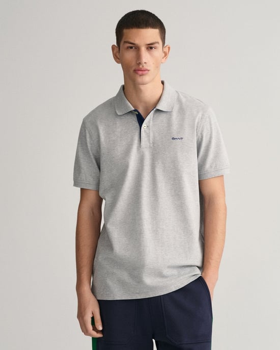 Gant Regular Fit Contrast Pique Rugger Polo Gris - Image 4