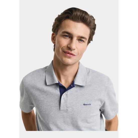 Gant Regular Fit Contrast Pique Rugger Polo Gris - Image 5