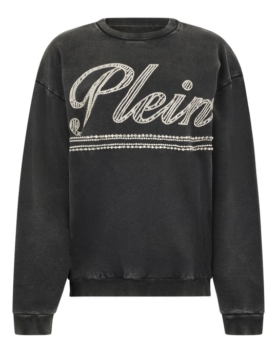Washed Open Back Sweatshirt Strass Signature - Image 1