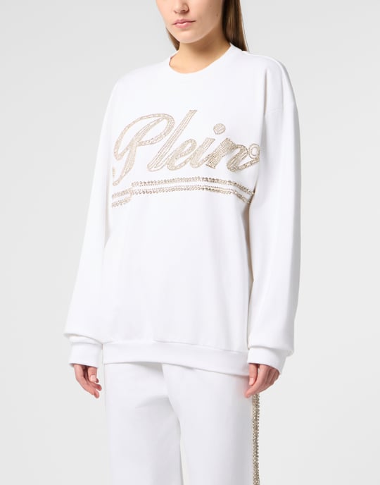 Washed Open Back Sweatshirt Strass Signature - Image 2