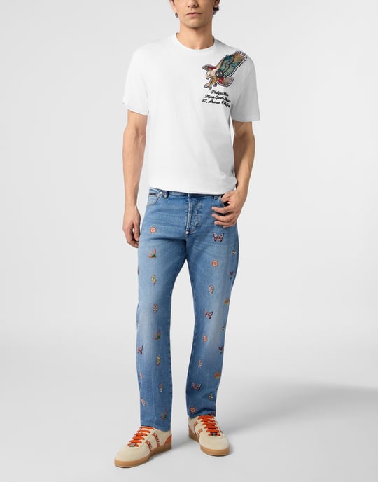 Embroidered Super Straight Cut Jeans - Image 4