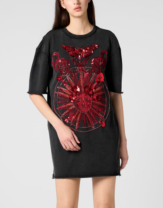 Open Back T-Shirt Dress Butterfly Tattoo - Image 2