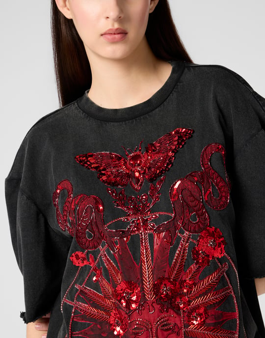 Open Back T-Shirt Dress Butterfly Tattoo - Image 3
