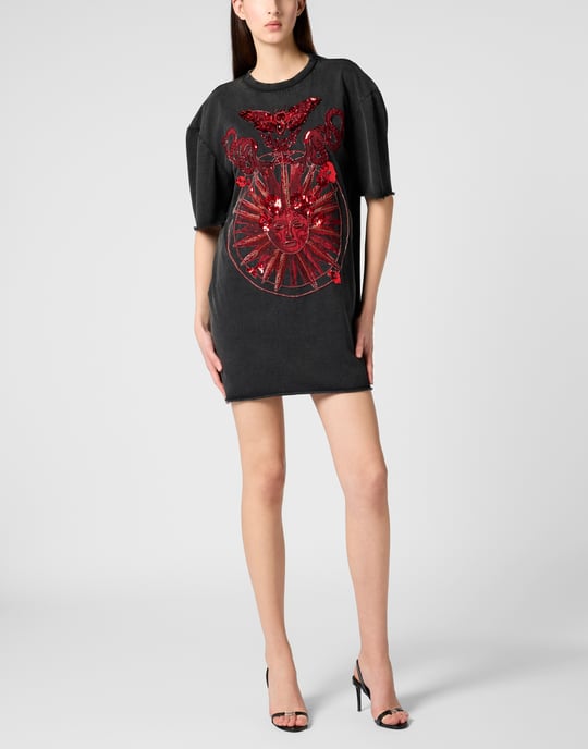 Open Back T-Shirt Dress Butterfly Tattoo - Image 4