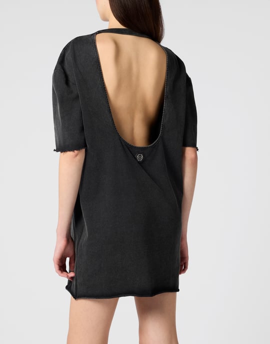 Open Back T-Shirt Dress Butterfly Tattoo - Image 5