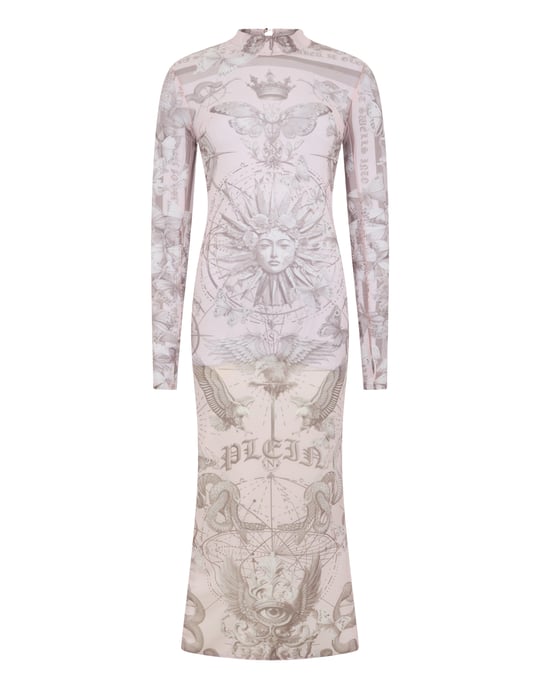 Tulle Maxi Dress Open Back Butterfly Tattoo - Image 1