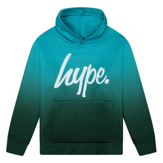 Sudadera con capucha para niños en degradado verde azulado, suave y cómoda - Image 1